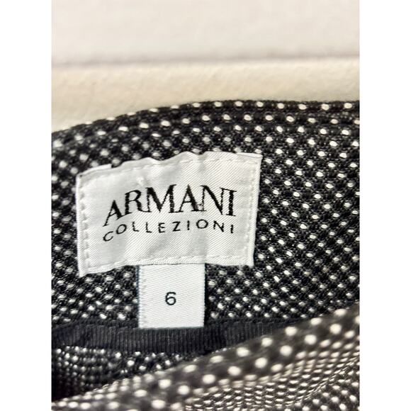 Armani Collezioni Wool Blend Straight Leg Trouser Black/White Women's Size US 6 - Picture 3 of 5